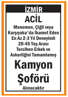 KAMYON ŞOFÖRÜ ACİL