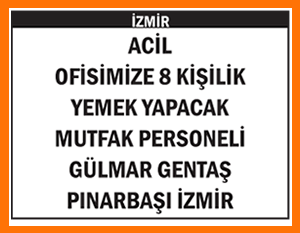 YEMEK YAPACAK MUTFAK PERSONELİ PINARBAŞI