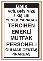 TERCİHEN EMEKLİ MUTFAK PERSONELİ TERCİHEN EMEKLİ MUTFAK PERSONELİ