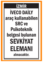 SEVKİYAT ELEMANI SRC VE PSİKOTEKNİK BELGELİ