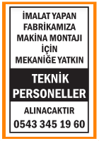 MEKANİĞE YATKIN TEKNİK PERSONELLER