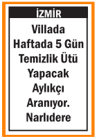 TEMİZLİK ÜTÜ YAPACAK AYLIKÇI NARLIDERE