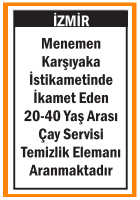 ÇAY SERVİSİ TEMİZLİK ELEMANI