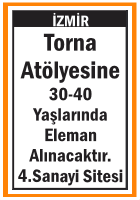İZMİR TORNA ATÖLYESİNE ELEMAN