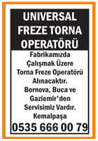 İZMİR UNİVERSAL FREZE TORNA OPERATÖRÜ