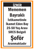 SRC5 BELGELİ ŞOFÖR MENEMEN BAYRAKLI