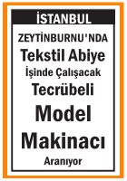 TECRÜBELİ MODEL MAKİNACI ZEYTİNBURNU