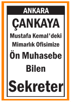 ÖN MUHASEBE BİLEN SEKRETER ÇANKAYA