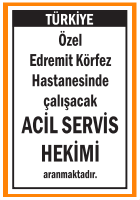 HASTANEMİZE ACİL SERVİS HEKİMİ