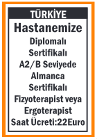 ALMANCA BİLEN FİZYOTERAPİST VEYA ERGOTERAPİST