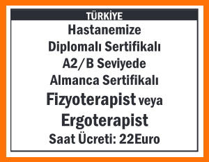 ALMANCA BİLEN FİZYOTERAPİST VEYA ERGOTERAPİST