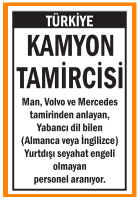 KAMYON TAMİRCİSİ ARANIYOR