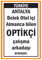 ALMANCA BİLEN OPTİKÇİ ANTALYA BELEK