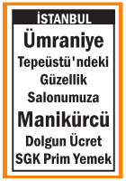 GÜZELLİK SALONUMUZA MANİKÜRCÜ ÜMRANİYE